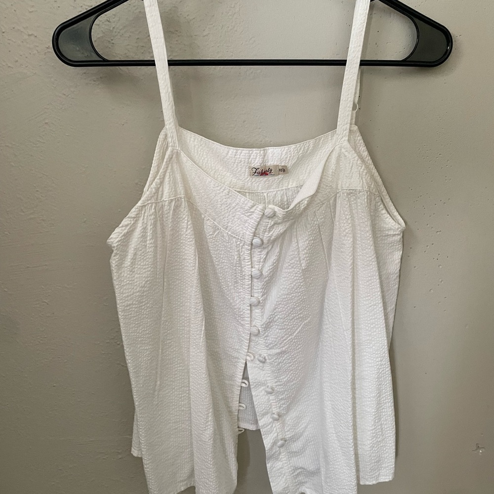 Faherty White Buttoned Camisole Top
